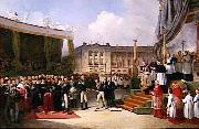Jean de Beaumetz Inauguration du monument a la memoire de Louis XVI oil on canvas